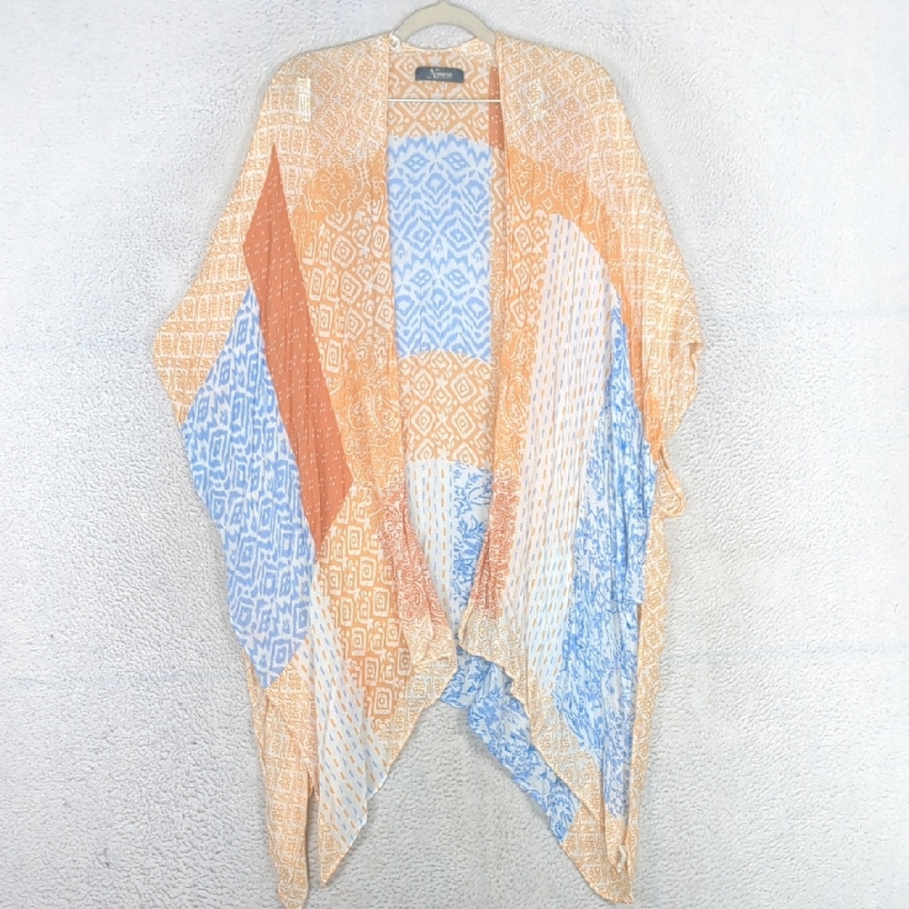 Naturals Women's Beach Asymmetrical Pastel Kimono‎ Cardigan Free Size